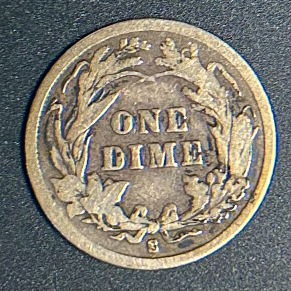 Stunning 1895-S Barber Silver Dime - Rare ONE DIME Coin - US Mint San Francisco - Picture 2 of 3